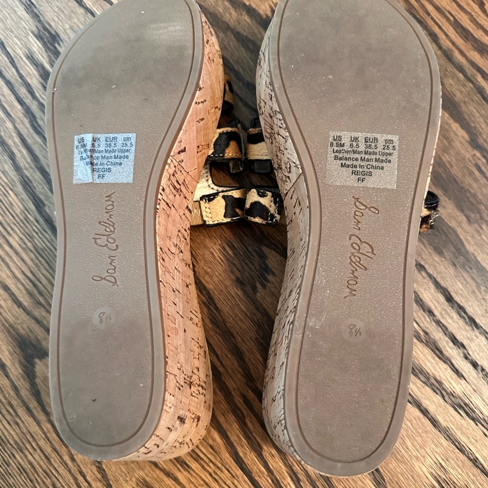 Sam Edelman wedge sandals, Leopard print, Size 8.5 - Picture 4 of 5